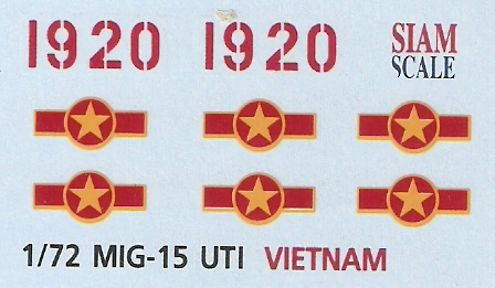 Mig-15 UTI Vietnam 1/72 Decal 1