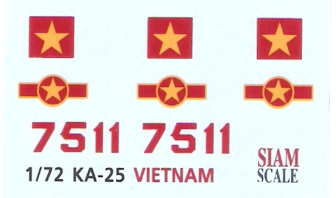 KA-25 Vietnam 1/72 Decal 1