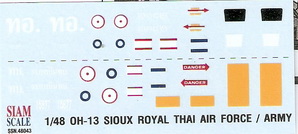 OH-13 Sioux RTAF/Army 1/48 Decal 1