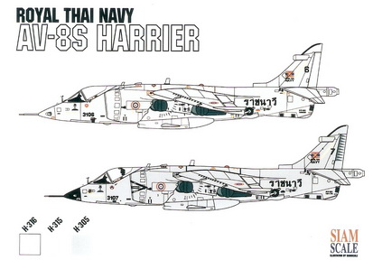 AV-8S/TAV-8A Harrier Royal Thai Navy 1/72 Decal