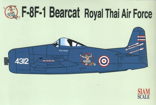 F-8F-1 Bearcat RTAF (Blue) Hanuman 1/72 Decal