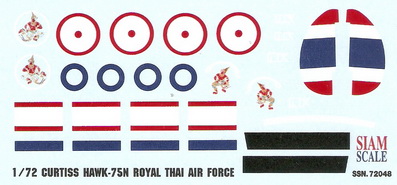 Hawk 75N RTAF 1/72 Decal 1