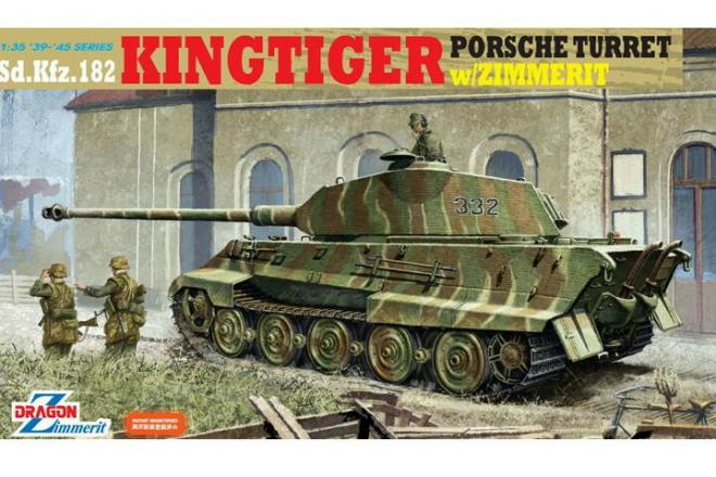 King Tiger Porsche Turret w/Zimmerit 1/35 Dragon