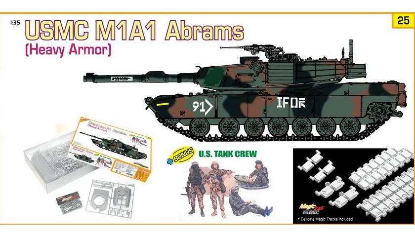 USMC M1A1 (Heavy Armor) + U.S. Tank Crew 1/35 Dragon