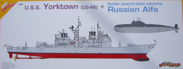 USS Yorktown (CG-48) + Soviet Navy Alfa Class Submarine 1/350 Cyber Hobby