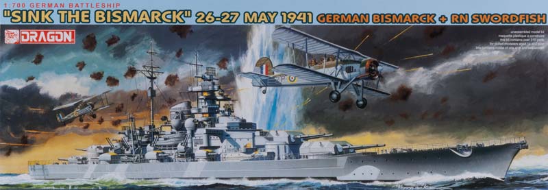 Sink the Bismarck 26-27 May 1941 w/RN Swordfish 1/700 Dragon