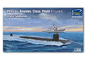 USS Los Angeles Class Flight I (688) Attack submarine 1/350 Riich Model