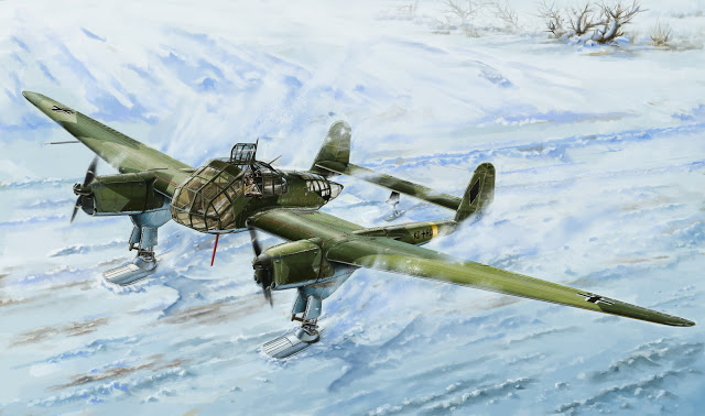 WWII German Fw 189A-1 with Sonderaktion Schneekufen 1/48 Great Wall Hobby