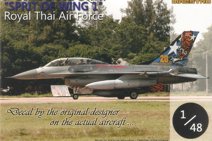 F-16B 102 Sqn. SPIRIT OF WING 1 RTAF (20th Anniversary) 1/48 Decal