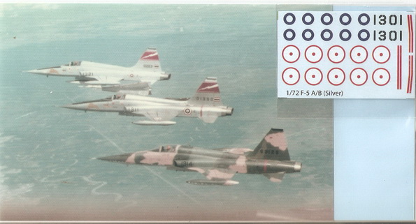 F-5A/B RTAF 1/72 Decal