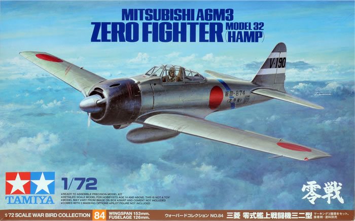 Mitsubishi A6M3 Zero Fighter Model 32 (Hamp) 1/72 Tamiya