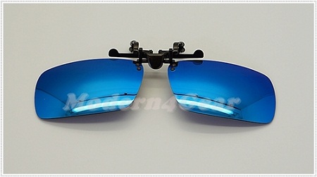 Clip On Polarized กันแดดฉาบปรอทสีน้ำเงิน