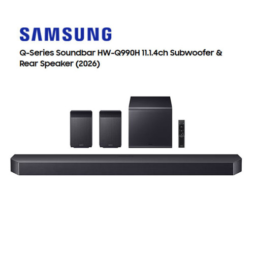 Samsung Q-Series Soundbar HW-Q990H/XT 11.1.4ch Subwoofer & Rear Speaker (2026)