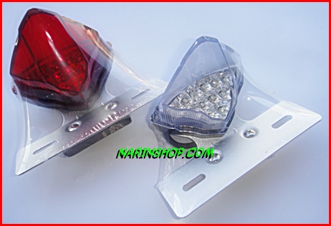 ไฟท้ายแต่ง LED ทรง DIAMOND พร้อมขายึดป้ายอลูมิเนียม /มีฝาสีแดง,ใส
