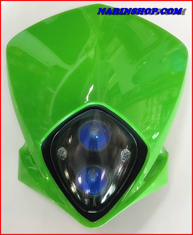 หน้ากากทรง UFO-FRONT สีเขียว,น้ำเงิน พร้อมสายรัด 4 อัน