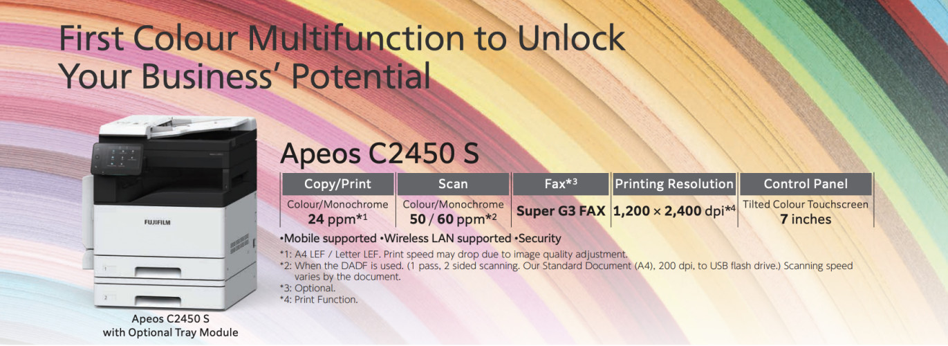 FUJI FILM S2450S เครื่องถ่ายเอกสารใหม่ มัลติฟังก์ชั่นสี 24 แผ่นต่อนาที 3