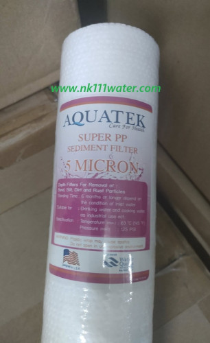 #ไส้กรองหยาบ 10นิ้ว ไส้กรองพีพี10นิ้ว อควดเทค ซุปเปอร์พีพี PP Sediment Filter Aquatek Super PP 1