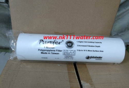 ไส้กรองหยาบ Purefer 10นิ้ว ไส้กรองพีพี 10นิ้ว ไส้กรองหยาบ 10นิ้ว 1ไมครอน ยี่ห้อ Purefer คุณภาพไต้หวั