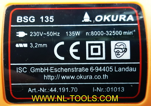 เจียรไฟฟ้า,เจียรนัยไฟฟ้าสายอ่อน OKURA BSG 135จับแกน 3 mm. (NKV)(เจียรไฟฟ้า)(เครื่องมือช่าง) 3