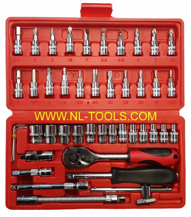 ชุดบล็อก EURO King tools 1/4นิ้ว หรือ 2หุน , 45ตัวชุด 6P (OMV)(เครื่องมือช่าง)