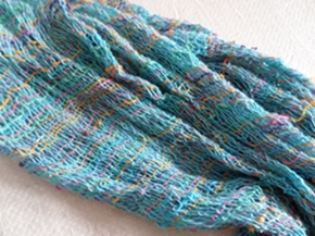 ผ้าพันคอผ้าฝ้ายทอมือลายตาข่าย 2