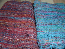 ผ้าพันคอผ้าฝ้ายทอมือลายตาข่าย 1