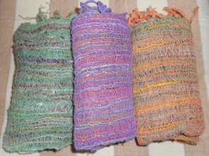 ผ้าพันคอผ้าฝ้ายทอมือลายตาข่าย