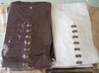 เสื้อผ้าฝ้ายกระดุมกะลา 30 เม็ดแขนยาว 4