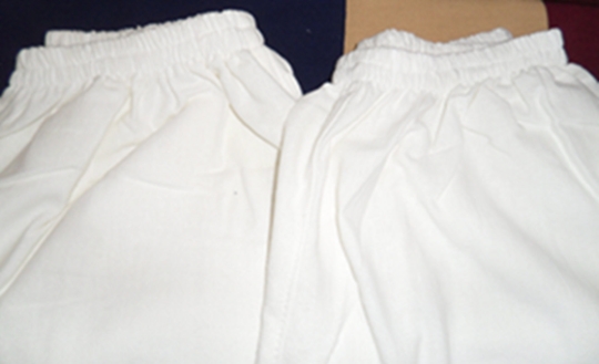 กางเกงผ้าฝ้ายสีขาวขายาว 1