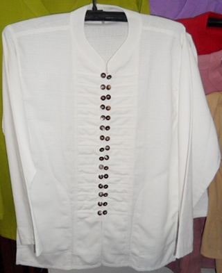 เสื้อผ้าฝ้ายกระดุมกะลา 30 เม็ดแขนยาว