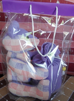 ผ้าหุ้มกล่องกระดาษทิชชูกลมตุ๊กตาหมีผ้าฝ้ายทอมือ 3