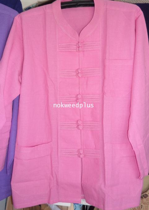 เสื้อผ้าฝ้ายคอจีนกระดุมจีนขอดคู่แขนยาว 6
