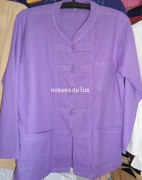 เสื้อผ้าฝ้ายคอจีนกระดุมจีนขอดคู่แขนยาว 2