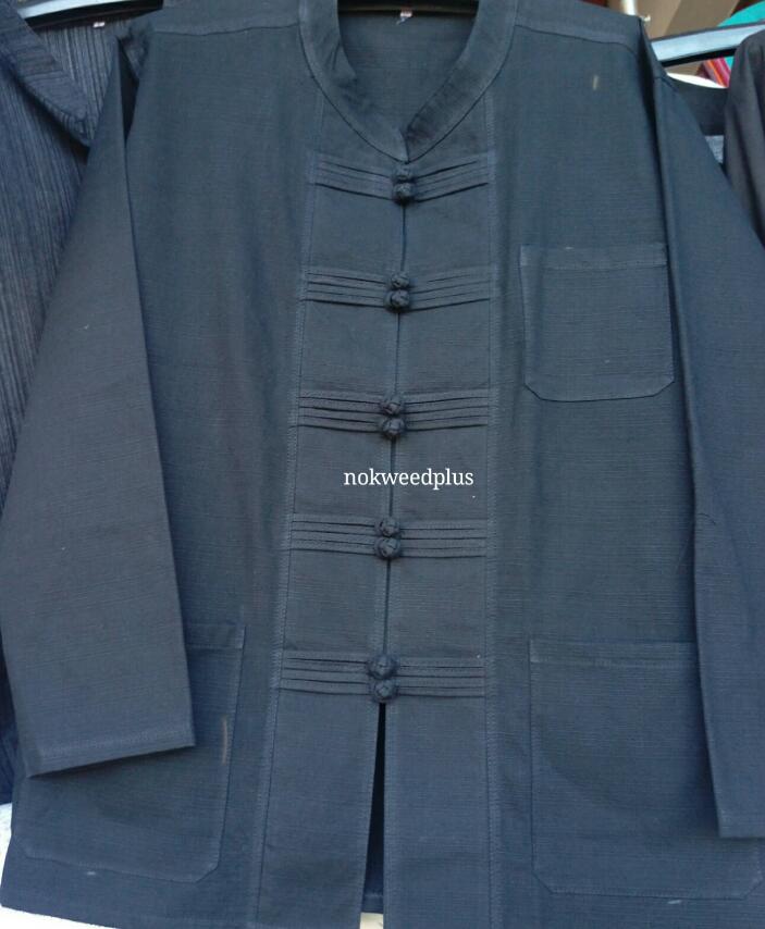 เสื้อผ้าฝ้ายคอจีนกระดุมจีนขอดคู่แขนยาว 3