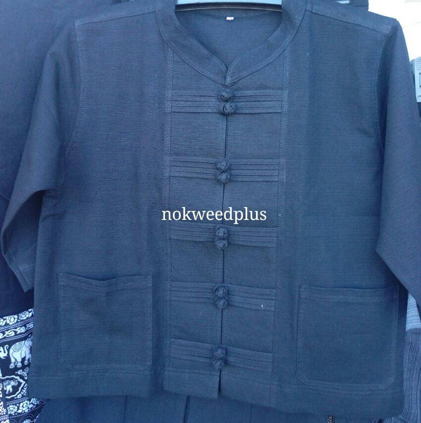 เสื้อผ้าฝ้ายคอจีนกระดุมจีนขอดคู่แขนยาว 4
