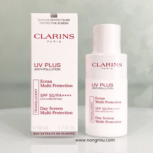 Pre-order : Clarins UV Plus Anti-Pollution SPF50/PA++++ 50ml. ~ Translucent สีโปร่งแสง