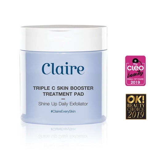 Pre-order : รุ่นใหม่ ใสกว่าเดิม Claire Triple C Skin Booster Treatment Pad 60 แผ่น