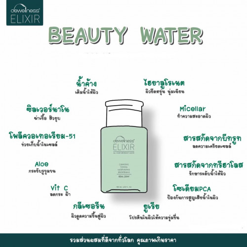 (รวมส่ง) DEWellness Beauty water 180ml + Pure cotton pads 50g. 2