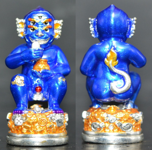 สี่หูห้าตา รุ่นล่ำซำ เนื้อสัมฤทธิ์ชุบเงินลงยา  ครูบาคำฝั้น วัดกอโชค 2568