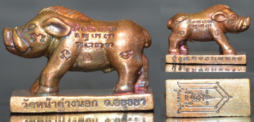 หมูทองแดง รุ่นปลดหนี้ เนื้อทองแดง  หลวงพ่อแม้น วัดหน้าต่างนอก 2567