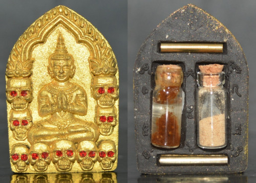 ขุนแผนพรายทองเรียกทรัพย์กระซิบโชค รุ่นมหาลาภเงินล้าน เนื้อผงมหาภูติพรายทอง หลวงพ่อกลม วัดหนองบัว 256