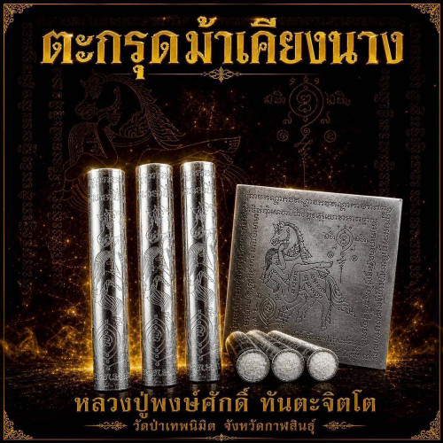 ตะกรุดม้าเคียงนาง(เปลือย) หลวงปู่พงษ์ศักดิ์ วัดป่าเทพนิมิต จังหวัดกาฬสินธุ์  ​2569