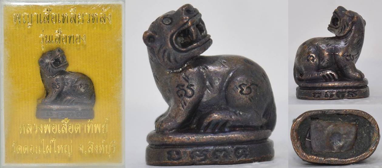 พญาเสือเหลียว เนื้อทองแดงรมดำ หลวงพ่อเสือ วัดดอนไผ่ใหญ่ สิงห์บุรี 2553