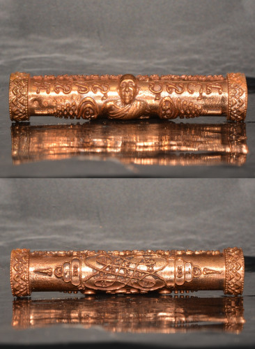 ตะกรุดหล่อชินบัญชร รุ่นแรก เนื้อทองแดง ญาท่านเขียน สำนักป่าช้าหนองยางขี้นก 2558