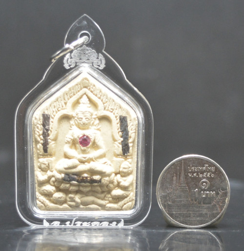 ขุนแผนสาริกา มหาเสน่ห์ ฝังพลอย ฝังตะกรุดเงิน 3 ดอก อาจารย์ประคอง รุ่นเจริญ 1