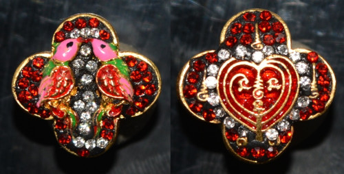 สาริกาเรียกรัก เนื้อสัมฤทธิ์ชุบทองฝังพลอย พระอาจารย์เต๋า สำนักสงฆ์วังไหมบัวศิลา 2567