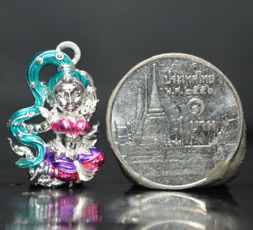 พระแม่ธรณี เนื้อบรอนซ์ชุบเงินลงยา พระอาจารย์ดนุพล วัดห้วยแหน 2568 1