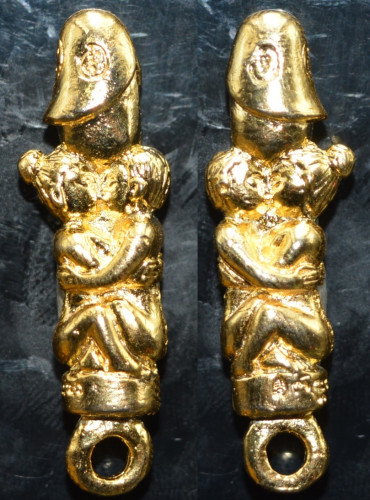 ปลัดขิก อิ้นคู่ เนื้อสัมฤทธิ์ชุบทอง ครูบาสุบิน วัดเวียงมนมงคลพนาราม 2550