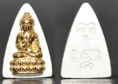 พระพุทโธน้อย รุ่นเหนือดวง มหาโภคทรัพย์ เนื้อบรอนซ์ชุบ 2K หลวงปู่ฤาษีมุนีพรหมดำ 2568