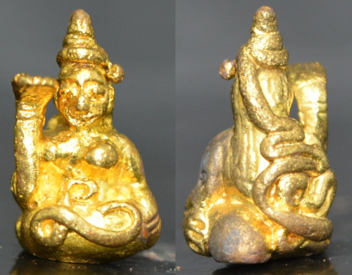 นางกวักมโนราห์ เนื้อทองเหลือง รุ่นไหว้ครู พระอาจารย์ประสูติ วัดในเตา 2554 